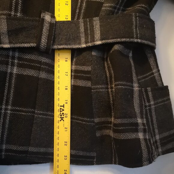Smart Set Ladies Size 9 Black & Grey Plaid Belted Fully Lined Jacket/Blazer - Picture 9 of 11